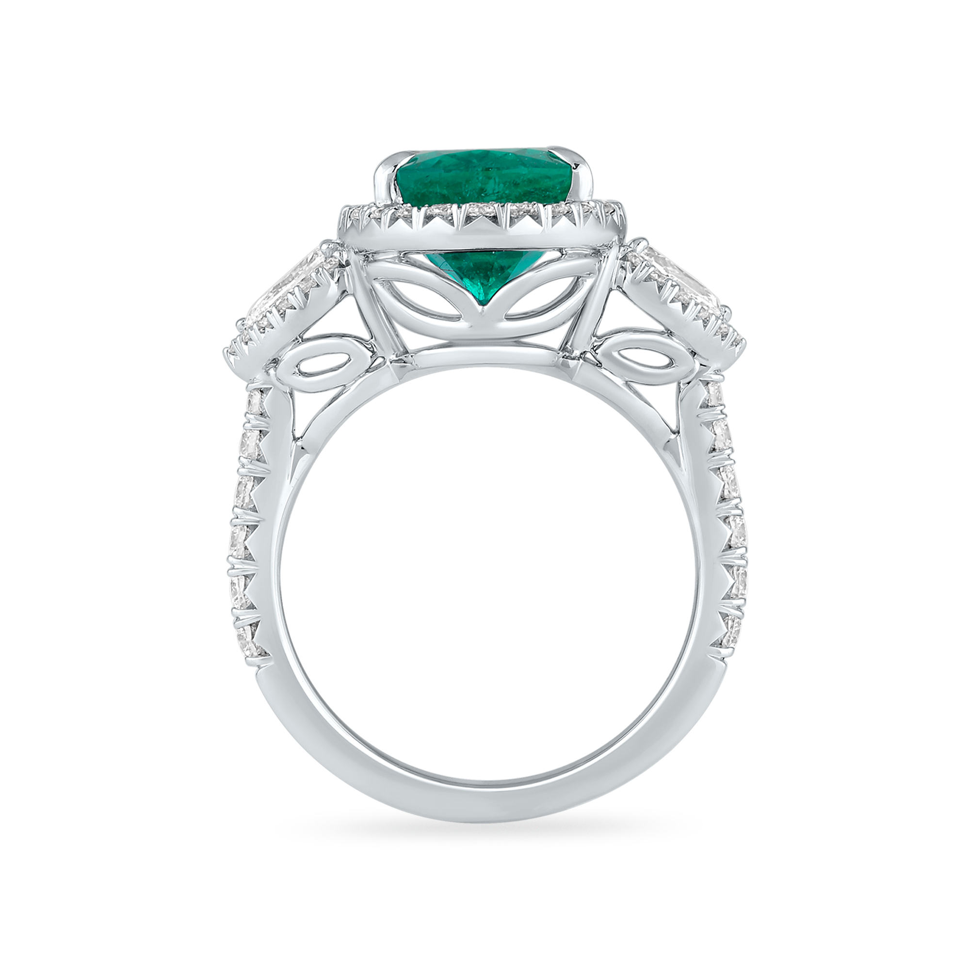 Birks Pure Desire Emerald Oval-Cut Ring with Diamonds in